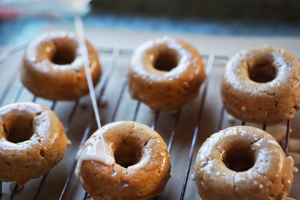 Baked Cinnamon Squash Donuts with Maple Glaze